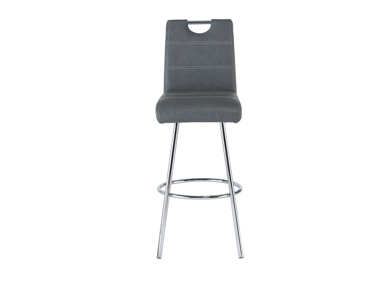 Vegas Grey Faux Leather Bar Stool