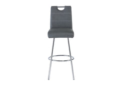 Vegas Grey Faux Leather Bar Stool