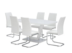 Venice Fixed White Table W/Monaco White Chairs