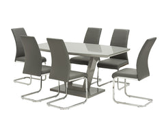 Venice Fixed Grey Table W/Soho Grey Chairs