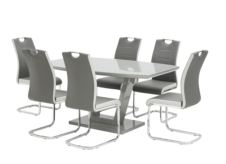 Venice Fixed Grey Table W/Venice Grey Chairs