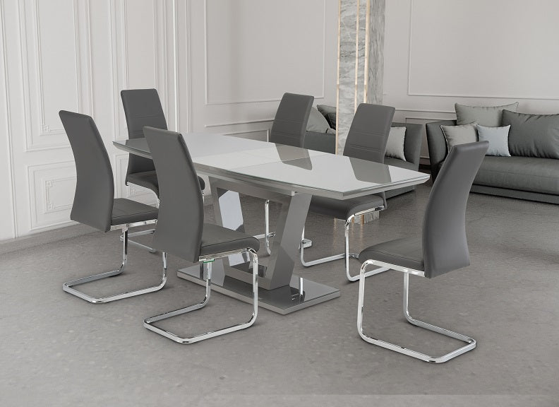 Venice Grey Extending Table W/Soho Grey Chairs