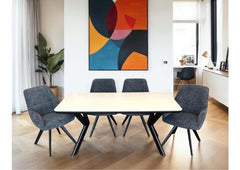 Viko Table & Juno Grey Dining Chairs