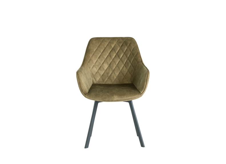 Viola Olive Green Velvet Chair - 2