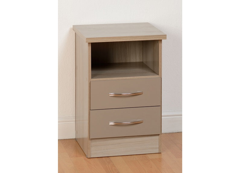 Nevada Oyster Two Drawer Bedside