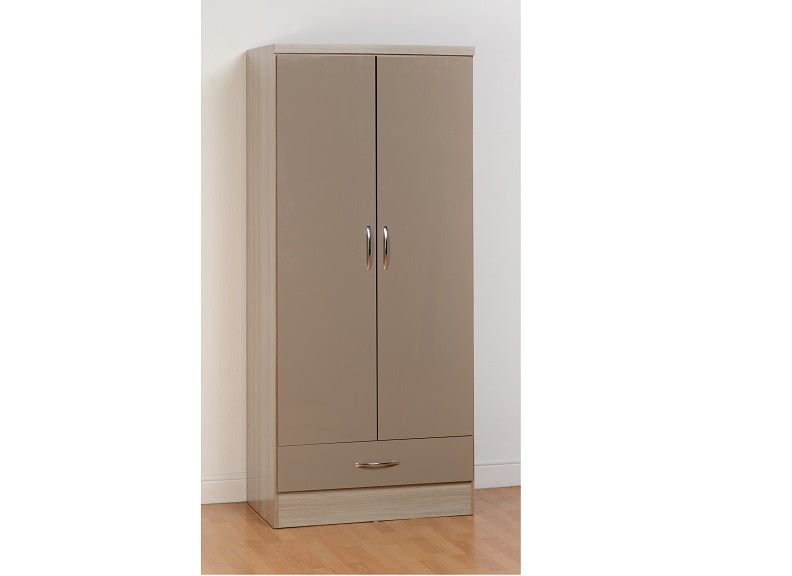 Nevada Oyster Two Door One Drawer Wardrobe
