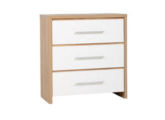 Seville White Three Drawer Chest