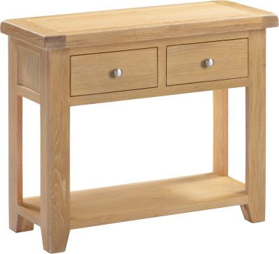WINDSOR 2 DRAWER CONSOLE TABLE - NATURAL OAK (WBF)