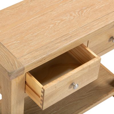 WINDSOR 2 DRAWER CONSOLE TABLE - NATURAL OAK (WBF)
