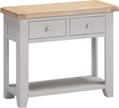 WINDSOR 2 DRAWER CONSOLE TABLE - PEBBLE GREY/OAK (WBF)