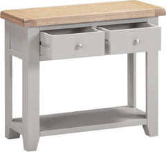 WINDSOR 2 DRAWER CONSOLE TABLE - PEBBLE GREY/OAK (WBF)