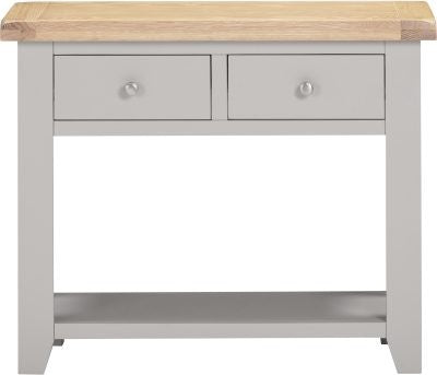 WINDSOR 2 DRAWER CONSOLE TABLE - PEBBLE GREY/OAK (WBF)