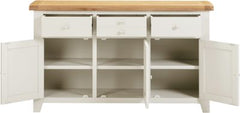 WINDSOR 3 DOOR 3 DRAWER SIDEBOARD - IVORY/OAK (WBF)