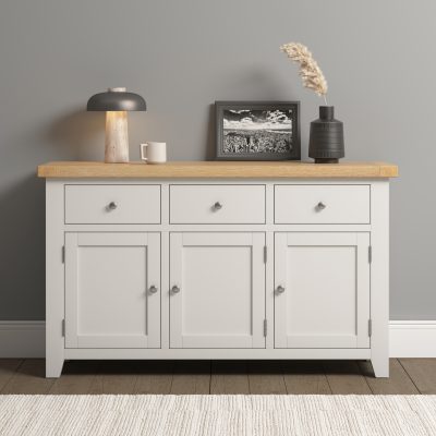 WINDSOR 3 DOOR 3 DRAWER SIDEBOARD - IVORY/OAK (WBF)