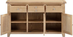 WINDSOR 3 DOOR 3 DRAWER SIDEBOARD - NATURAL OAK (WBF)