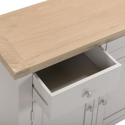 WINDSOR 3 DOOR 3 DRAWER SIDEBOARD - PEBBLE GREY/OAK (WBF)