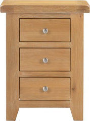Windsor 3 Drawer Bedside – Natural Oak Compact Storage (WBF)