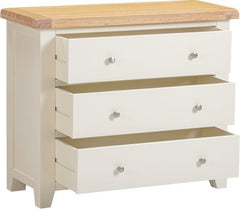 WINDSOR 3 DRAWER CHEST - IVORY/OAK (WBF)
