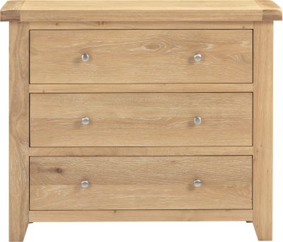 Windsor 3 Drawer Chest – Natural Oak with Smooth Glide Drawers (WBF)
