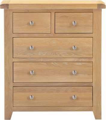 Windsor 3+2 Drawer Chest – Natural Oak with Smooth Glide Drawers (WBF)