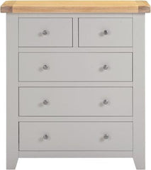 WINDSOR 3+2 DRAWER CHEST - PEBBLE GREY/OAK (WBF)