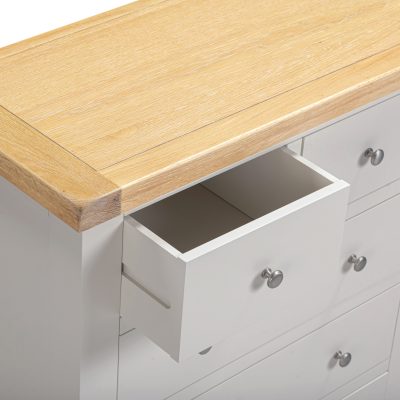 WINDSOR 3+2 DRAWER CHEST - PEBBLE GREY/OAK (WBF)