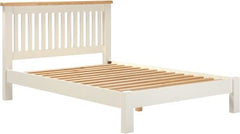 Windsor 4'6" Low End Bed – Ivory with Oak Top (WBF)