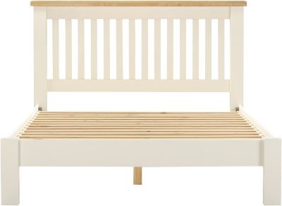Windsor 4'6" Low End Bed – Ivory with Oak Top (WBF)