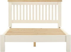 Windsor 4'6" Low End Bed – Ivory with Oak Top (WBF)