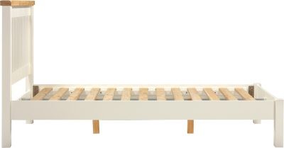 Windsor 4'6" Low End Bed – Ivory with Oak Top (WBF)