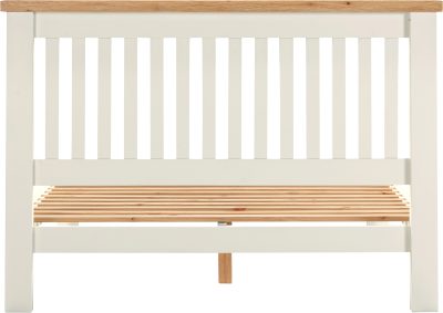 Windsor 4'6" Low End Bed – Ivory with Oak Top (WBF)