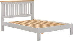 Windsor 4'6" Low End Bed – Pebble Grey with Oak Top (WBF)