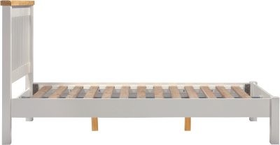 Windsor 4'6" Low End Bed – Pebble Grey with Oak Top (WBF)