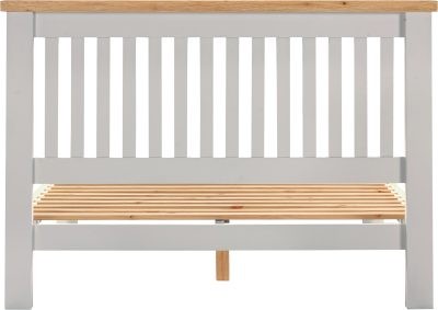 Windsor 4'6" Low End Bed – Pebble Grey with Oak Top (WBF)