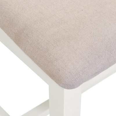 Two Windsor Cross Back Dining Chairs – Ivory Fabric Upholstered Seat (WBF)