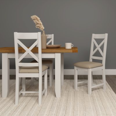 WINDSOR EXTENDING DINING TABLE - IVORY/OAK (WBF)