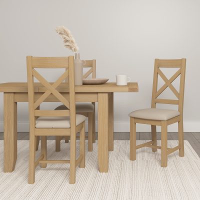 Windsor Extending Dining Table – Natural Oak with Smooth Extension Mechanism (WBF)