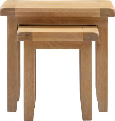 Windsor Nest of 2 Tables – Natural Oak Compact Design (WBF)