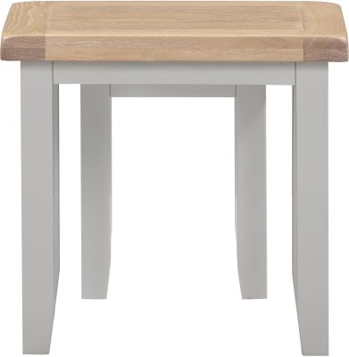 Windsor Nest of 2 Tables – Pebble Grey with Oak Top (WBF)