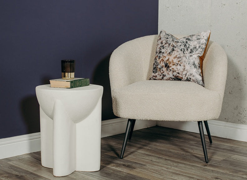 Xia White Concrete Lamp Table - room