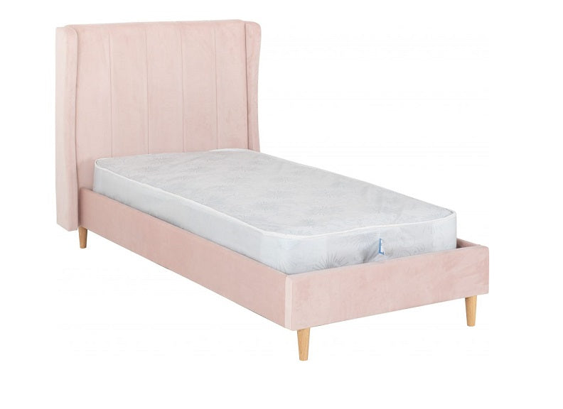 Amelia Pink Velvet 3 ft Bed