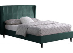 Amelia 4 ft6 Green Velvet Bed