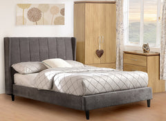 Amelia Dark Grey Fabric Bedroom W/Charles Furniture
