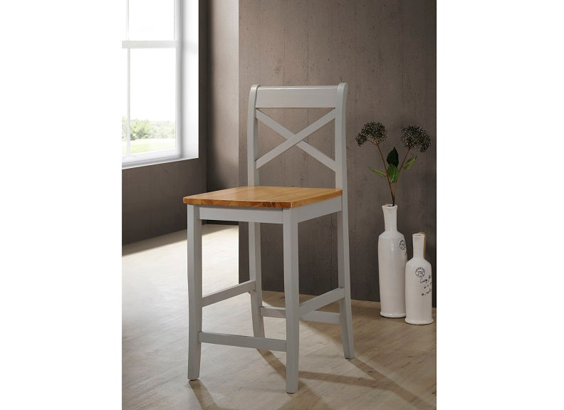 Clermont Grey Bar Stool W/Solid Seat