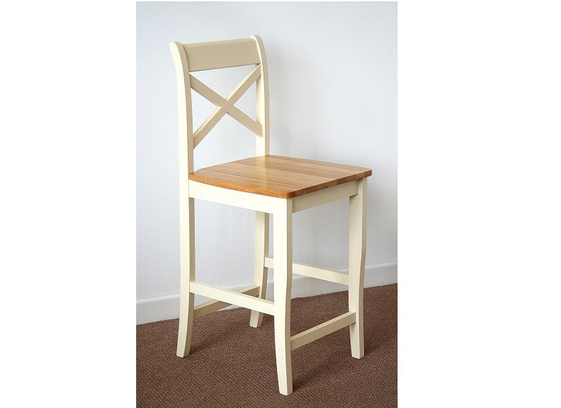 Clermont Cream Bar Stool W/Solid Seat
