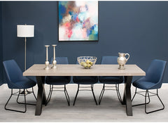 Cooper Blue Chairs With Dallas Oak Table