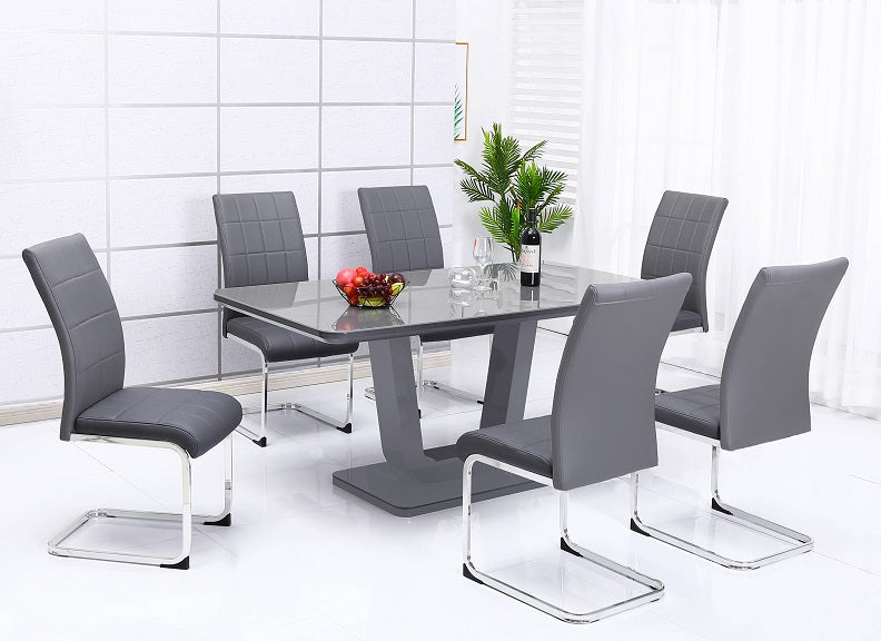Edel Dining Set W/Six Chairs