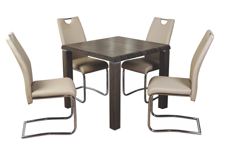 Encore Charcoal Oak Table W/Claren Khaki Chairs