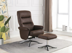 Texas Brown Swivel Chair With Stool