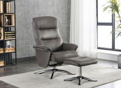 Texas Grey Swivel Chair With Stool